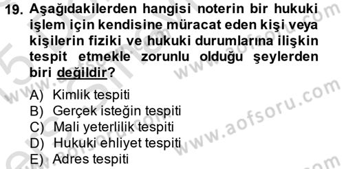 Hukuk Dili Ve Adli Yazışmalar Dersi 2014 - 2015 Yılı Tek Ders Sınav Soruları 19. Soru