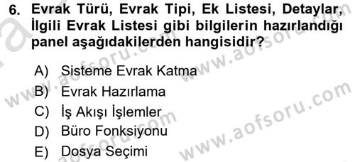 Ulusal Yargı Ağı Projesi 1 Dersi 2017 - 2018 Yılı (Vize) Ara Sınav Soruları 6. Soru
