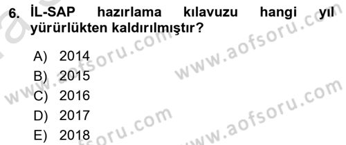 Acil Durum Ve Afet Yönetimi Planları Dersi 2021 - 2022 Yılı (Vize) Ara Sınav Soruları 6. Soru