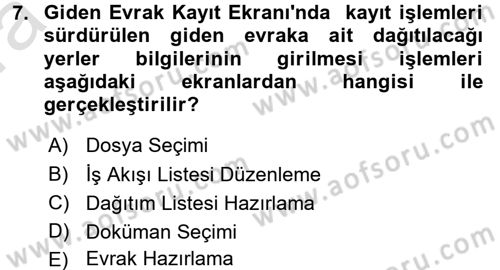 Ulusal Yargı Ağı Projesi 1 Dersi 2016 - 2017 Yılı (Vize) Ara Sınav Soruları 7. Soru