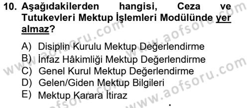 Ulusal Yargı Ağı Projesi 2 Dersi 2012 - 2013 Yılı (Vize) Ara Sınav Soruları 10. Soru