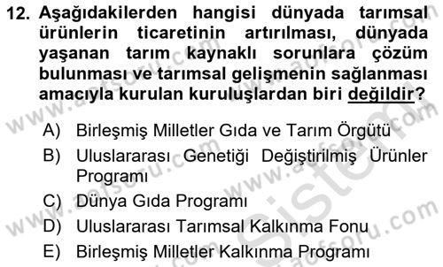 Gastronominin Temelleri Dersi 2022 - 2023 Yılı (Final) Dönem Sonu Sınav Soruları 12. Soru