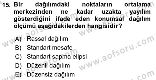 Veri Analizi Ve Değerlendirme Dersi 2024 - 2025 Yılı (Final) Dönem Sonu Sınav Soruları 15. Soru