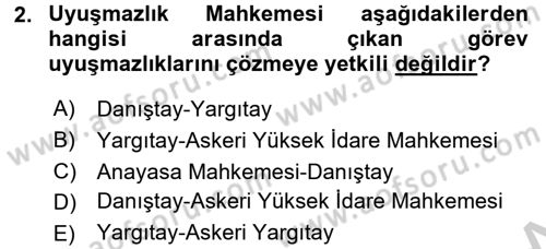 İdari Yargı Dersi 2016 - 2017 Yılı 3 Ders Sınav Soruları 2. Soru