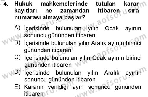 Kalem Mevzuatı Dersi 2013 - 2014 Yılı (Vize) Ara Sınav Soruları 4. Soru