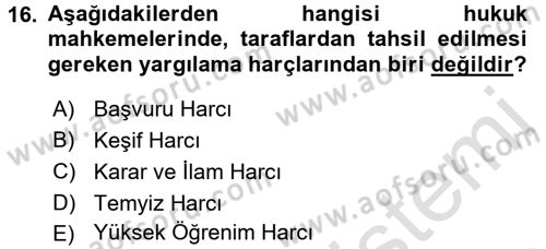 Kalem Mevzuatı Dersi 2015 - 2016 Yılı (Final) Dönem Sonu Sınav Soruları 16. Soru