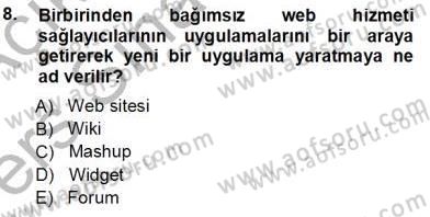 Büro Teknolojileri Dersi 2013 - 2014 Yılı Tek Ders Sınav Soruları 8. Soru