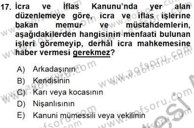 Adalet Meslek Etiği Dersi 2015 - 2016 Yılı (Final) Dönem Sonu Sınav Soruları 17. Soru
