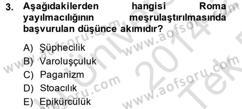 İnsan Hakları Ve Kamu Özgürlükleri Dersi 2014 - 2015 Yılı Tek Ders Sınav Soruları 3. Soru