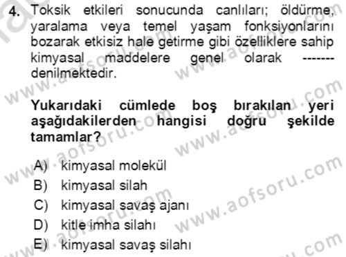 Kbrn Savunma Ve Güvenlik Dersi 2021 - 2022 Yılı (Vize) Ara Sınav Soruları 4. Soru