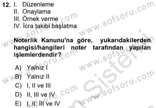 Hukuk Dili Ve Adli Yazışmalar Dersi 2023 - 2024 Yılı (Vize) Ara Sınav Soruları 12. Soru