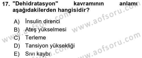 Mutfak Hizmetleri Yönetimi Dersi 2016 - 2017 Yılı (Final) Dönem Sonu Sınav Soruları 17. Soru