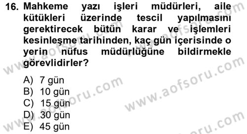 Kalem Mevzuatı Dersi 2013 - 2014 Yılı (Vize) Ara Sınav Soruları 16. Soru