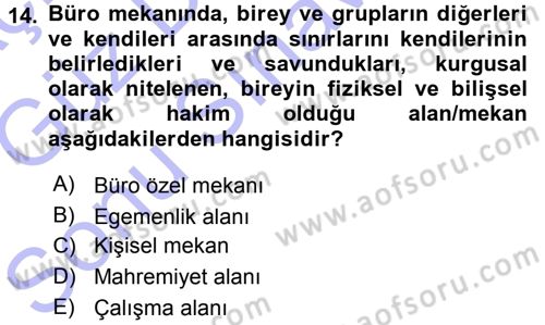 Büro Teknolojileri Dersi 2015 - 2016 Yılı (Final) Dönem Sonu Sınav Soruları 14. Soru