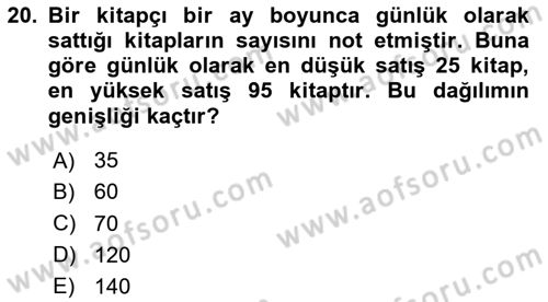 Sosyal Bilimlerde Araştırma Yöntemleri Dersi 2020 - 2021 Yılı Yaz Okulu Sınav Soruları 20. Soru
