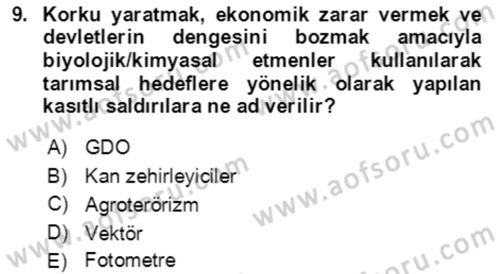Kbrn Savunma Ve Güvenlik Dersi 2023 - 2024 Yılı Yaz Okulu Sınav Soruları 9. Soru