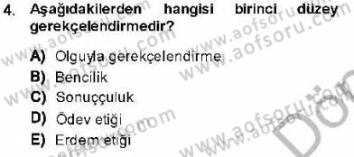 Adalet Meslek Etiği Dersi 2013 - 2014 Yılı (Final) Dönem Sonu Sınav Soruları 4. Soru