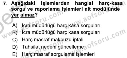 Ulusal Yargı Ağı Projesi 2 Dersi 2016 - 2017 Yılı 3 Ders Sınav Soruları 7. Soru