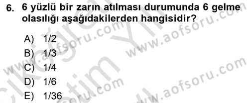 Veri Analizi Ve Değerlendirme Dersi 2024 - 2025 Yılı Yaz Okulu Sınav Soruları 6. Soru