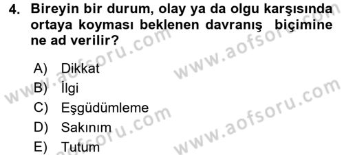 Acil Durum ve Afet Farkındalık Eğitimi Dersi 2017 - 2018 Yılı (Final) Dönem Sonu Sınav Soruları 4. Soru