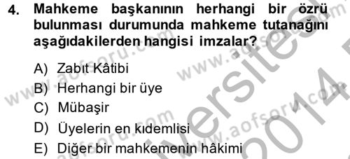 Kalem Mevzuatı Dersi 2013 - 2014 Yılı (Final) Dönem Sonu Sınav Soruları 4. Soru