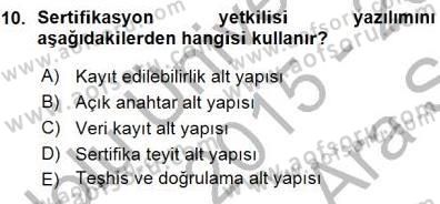 Ulusal Yargı Ağı Projesi 1 Dersi 2015 - 2016 Yılı (Vize) Ara Sınav Soruları 10. Soru