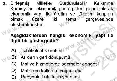 Gastronomi Ve Sürdürülebilirlik Dersi 2021 - 2022 Yılı (Final) Dönem Sonu Sınav Soruları 3. Soru