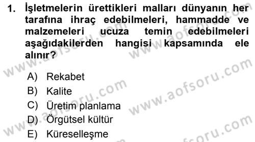 Büro Teknolojileri Dersi 2015 - 2016 Yılı (Vize) Ara Sınav Soruları 1. Soru