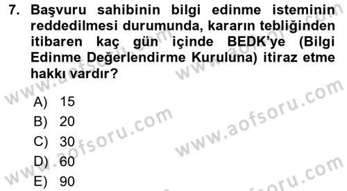 Hukuk Dili Ve Adli Yazışmalar Dersi 2023 - 2024 Yılı (Vize) Ara Sınav Soruları 7. Soru