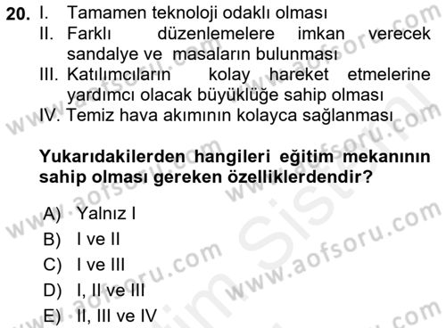 Acil Durum ve Afet Farkındalık Eğitimi Dersi 2018 - 2019 Yılı (Final) Dönem Sonu Sınav Soruları 20. Soru