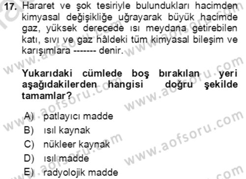 Kbrn Savunma Ve Güvenlik Dersi 2023 - 2024 Yılı (Vize) Ara Sınav Soruları 17. Soru