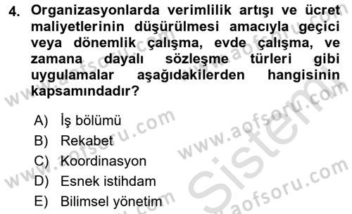 Büro Teknolojileri Dersi 2021 - 2022 Yılı (Vize) Ara Sınav Soruları 4. Soru