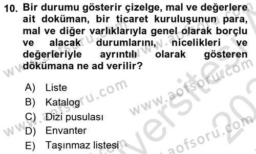 Acil Durum ve Afetlerde Ulaştırma Yönetimi ve Uygulamaları Dersi 2023 - 2024 Yılı (Final) Dönem Sonu Sınav Soruları 10. Soru