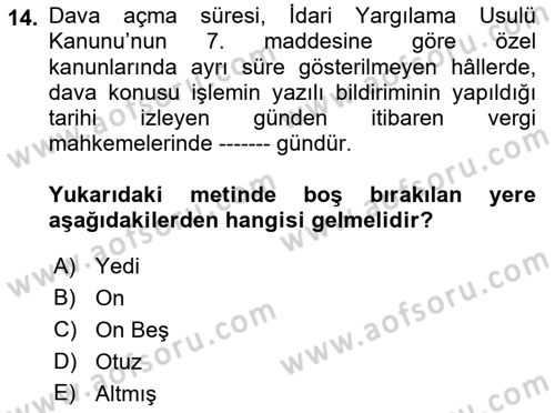 Temel Kalem Mevzuatı Bilgisi Dersi 2021 - 2022 Yılı Yaz Okulu Sınav Soruları 14. Soru