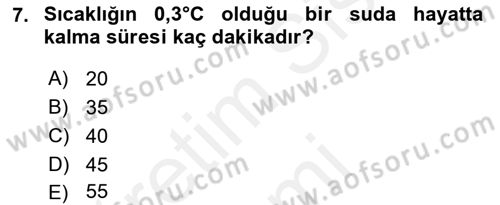 Arama Kurtarma Bilgisi ve Etik Değerler Dersi 2018 - 2019 Yılı (Final) Dönem Sonu Sınav Soruları 7. Soru