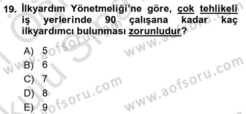 Acil Durum Ve Afet Yönetimi Planları Dersi 2020 - 2021 Yılı Yaz Okulu Sınav Soruları 19. Soru