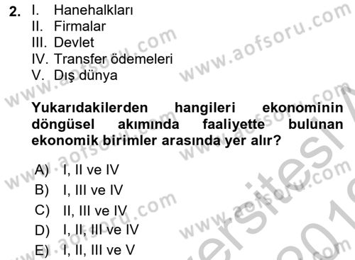 Afet Ekonomisi Ve Sigortacılığı Dersi 2018 - 2019 Yılı Yaz Okulu Sınav Soruları 2. Soru