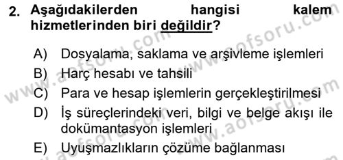 Kalem Mevzuatı Dersi 2018 - 2019 Yılı Yaz Okulu Sınav Soruları 2. Soru