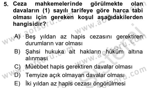 Damga Vergisi Ve Harçlar Bilgisi Dersi 2016 - 2017 Yılı (Final) Dönem Sonu Sınav Soruları 5. Soru