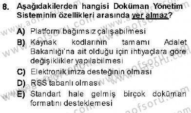 Ulusal Yargı Ağı Projesi 1 Dersi 2013 - 2014 Yılı (Vize) Ara Sınav Soruları 8. Soru
