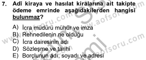 Hukuk Dili Ve Adli Yazışmalar Dersi 2012 - 2013 Yılı (Final) Dönem Sonu Sınav Soruları 7. Soru