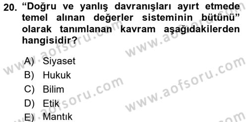 Sosyal Bilimlerde Araştırma Yöntemleri Dersi 2015 - 2016 Yılı (Final) Dönem Sonu Sınav Soruları 20. Soru