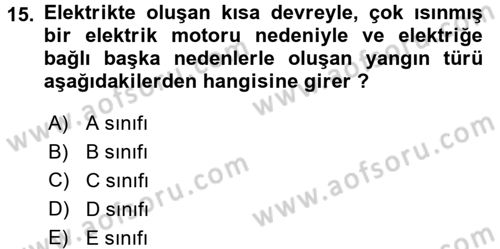 Mutfak Hizmetleri Yönetimi Dersi 2016 - 2017 Yılı (Final) Dönem Sonu Sınav Soruları 15. Soru