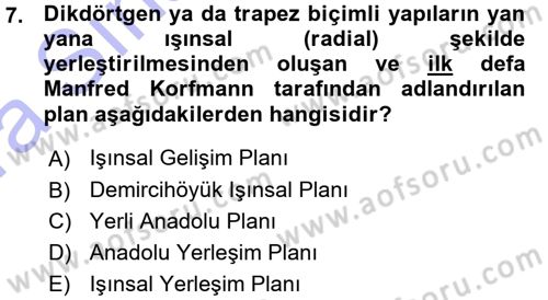 Anadolu Arkeolojisi Dersi 2015 - 2016 Yılı (Vize) Ara Sınav Soruları 7. Soru
