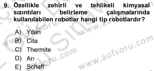 Arama Kurtarma Bilgisi ve Etik Değerler Dersi 2021 - 2022 Yılı (Final) Dönem Sonu Sınav Soruları 9. Soru