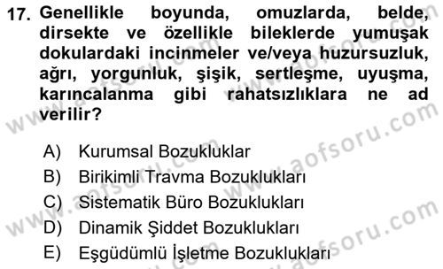 Büro Teknolojileri Dersi 2022 - 2023 Yılı (Final) Dönem Sonu Sınav Soruları 17. Soru