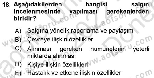 Afet Risk Azaltma Politikaları Dersi 2022 - 2023 Yılı (Final) Dönem Sonu Sınav Soruları 18. Soru