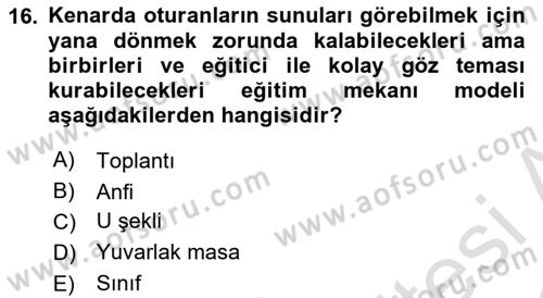 Acil Durum ve Afet Farkındalık Eğitimi Dersi 2022 - 2023 Yılı (Final) Dönem Sonu Sınav Soruları 16. Soru