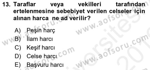 Kalem Mevzuatı Dersi 2018 - 2019 Yılı (Vize) Ara Sınav Soruları 13. Soru