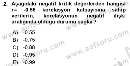 Veri Analizi Ve Değerlendirme Dersi 2024 - 2025 Yılı (Final) Dönem Sonu Sınav Soruları 2. Soru